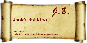 Jankó Bettina névjegykártya